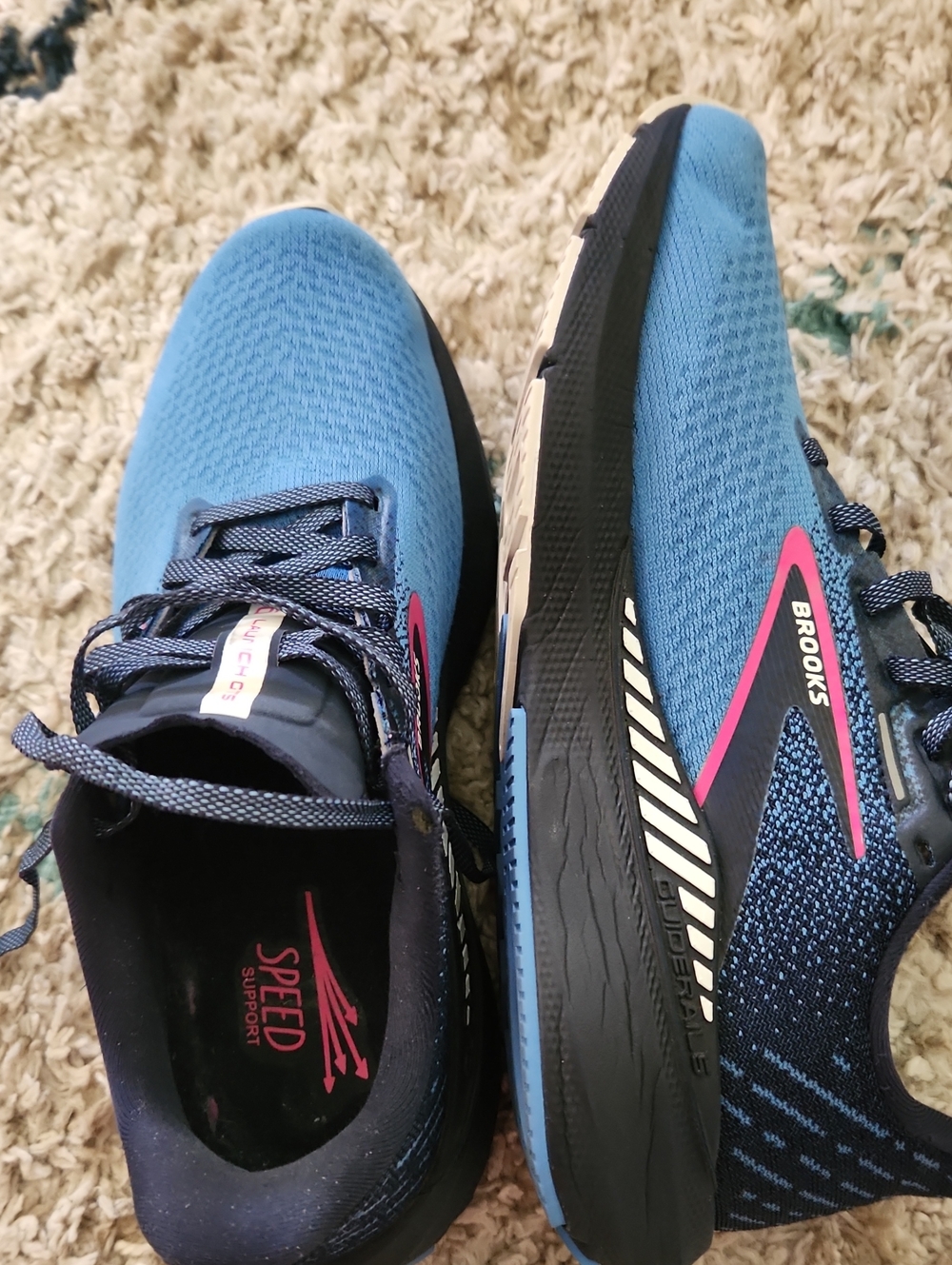Brooks Women's Navy Athletic Sneakers with Pink Detail